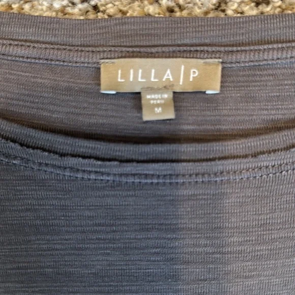 Lilla P 100% Pima Cotton Boatneck Tee, 3/4 sleeves, Medium - Picture 6 of 7